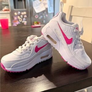 Nike Kids White and Pink Air Max Sneakers